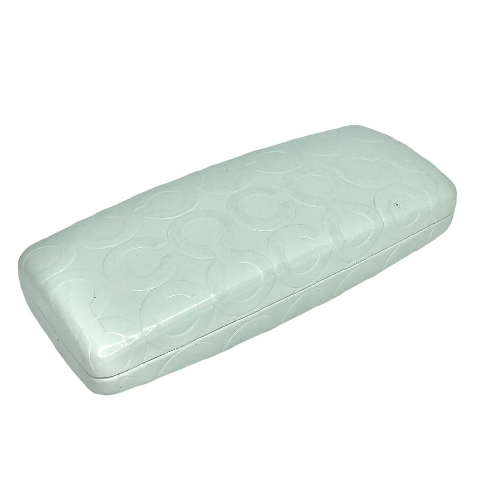 Coach Authentic White Eyeglass Case 7" Hard Shell EUC